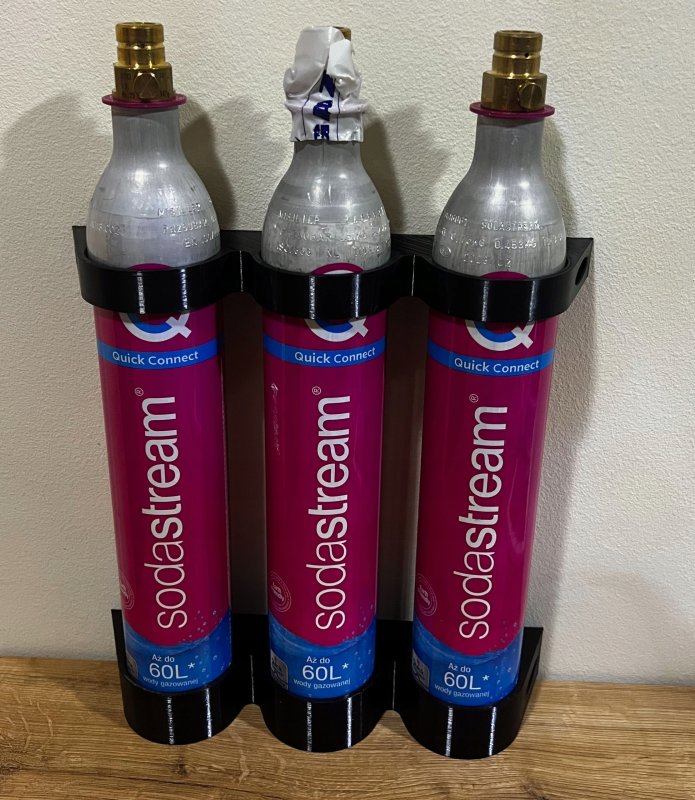 Uchwyt do butli CO2 SodaStream | podwieszany nabój | saturator | potrójny — zdjęcie 3