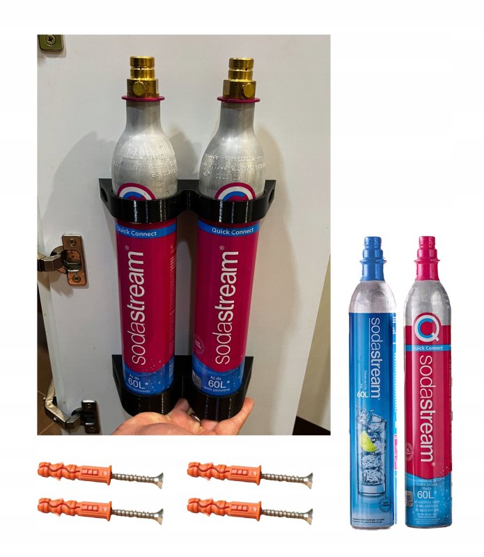 Uchwyt do butli CO2 SodaStream | podwieszany nabój | saturator | podwójny