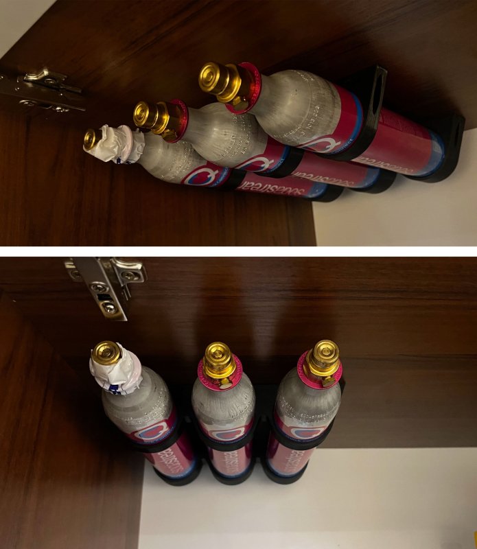 Uchwyt do butli CO2 SodaStream | podwieszany nabój | saturator | podwójny — zdjęcie 3
